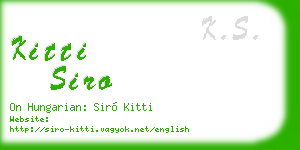 kitti siro business card